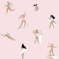 Retro Surf Girls tapet
