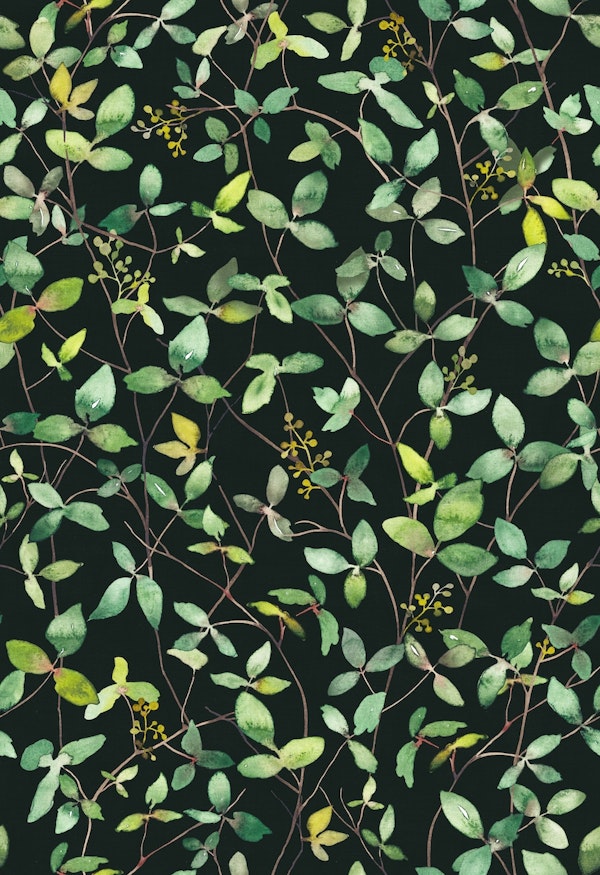 Ivy - green watercolor leaves dark