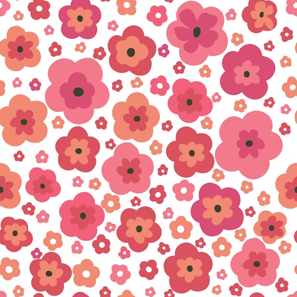 Happy Flowers Red Pink Orange