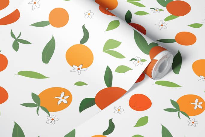 Orange seamless fabric design patternwallpaper roll