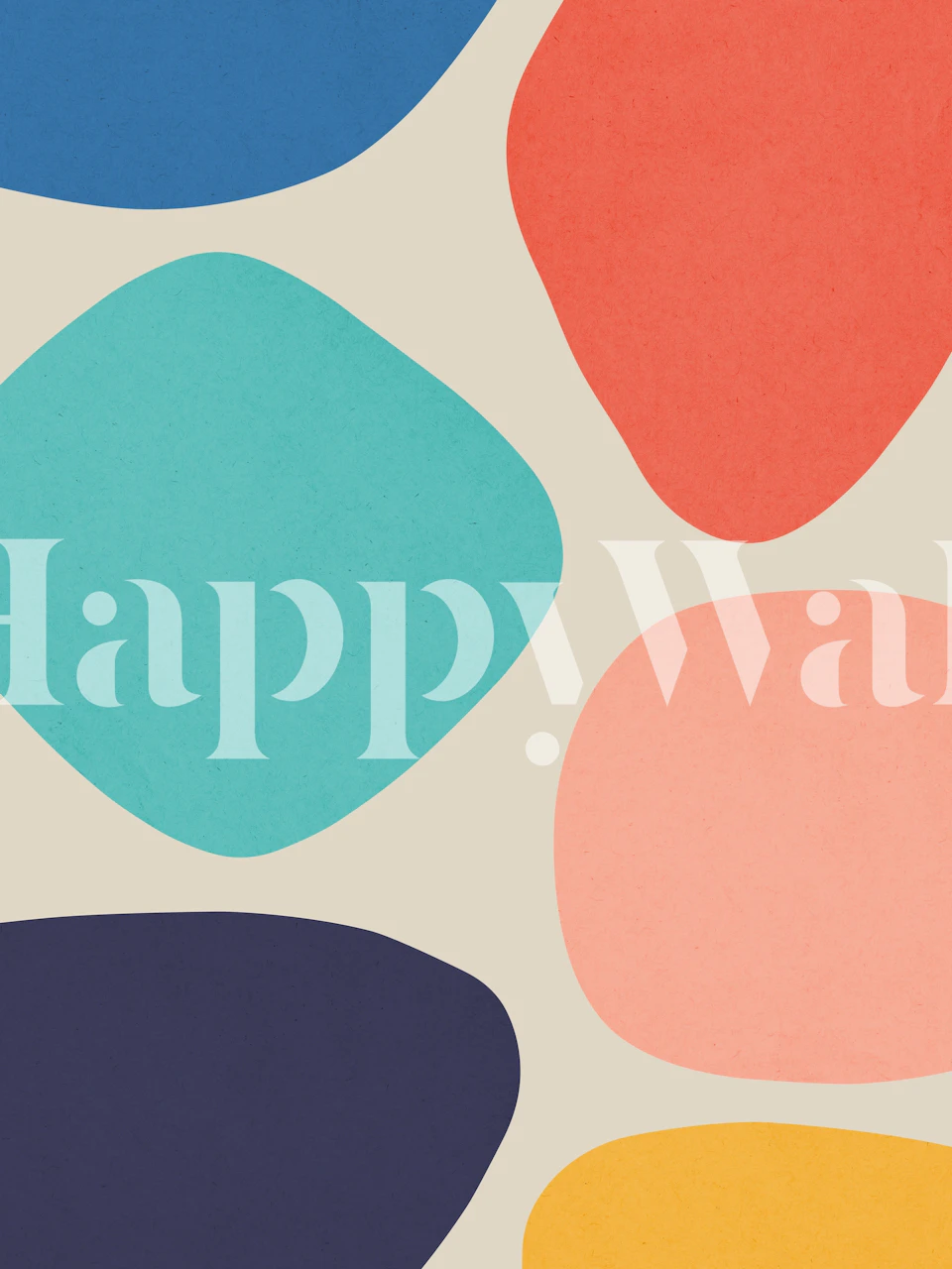 Abstract and colorful wallpaper in a room