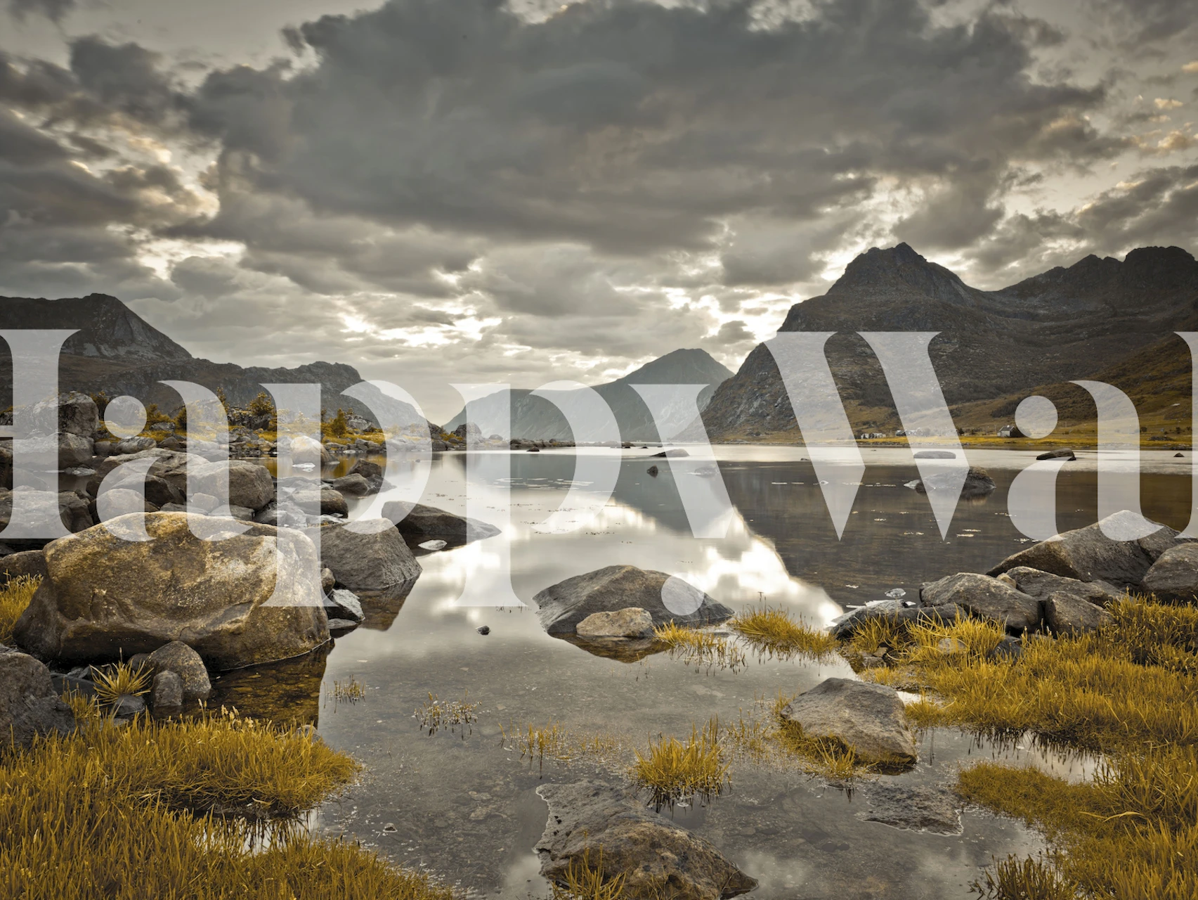 Norwegian Fjord tapet i et rum