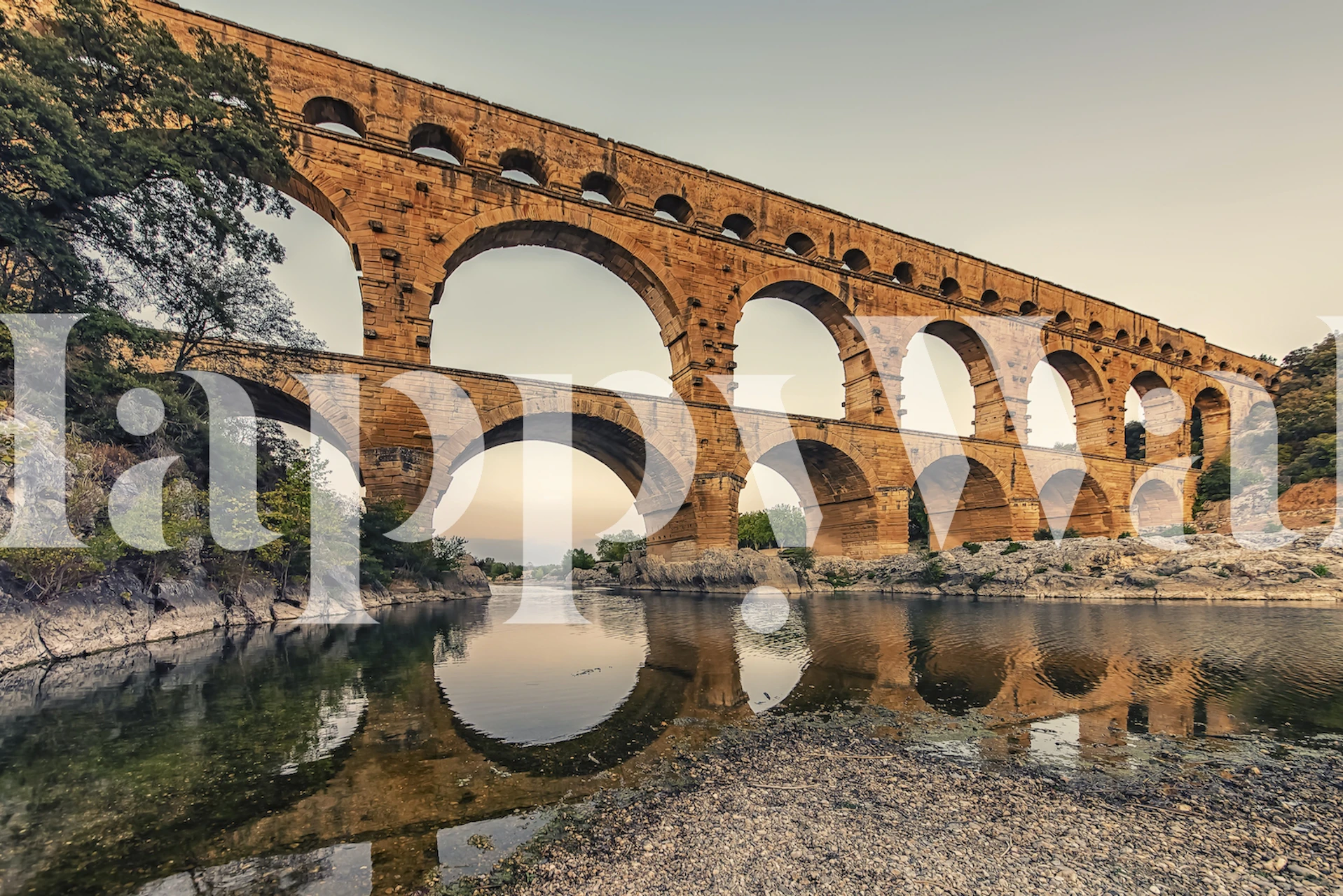 Papel pintado Pont Du Gard en una habitación