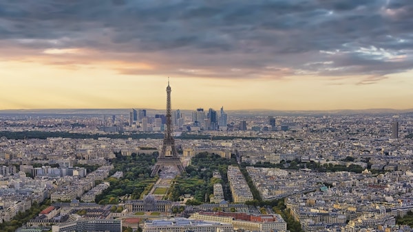 Paris City At Sunset