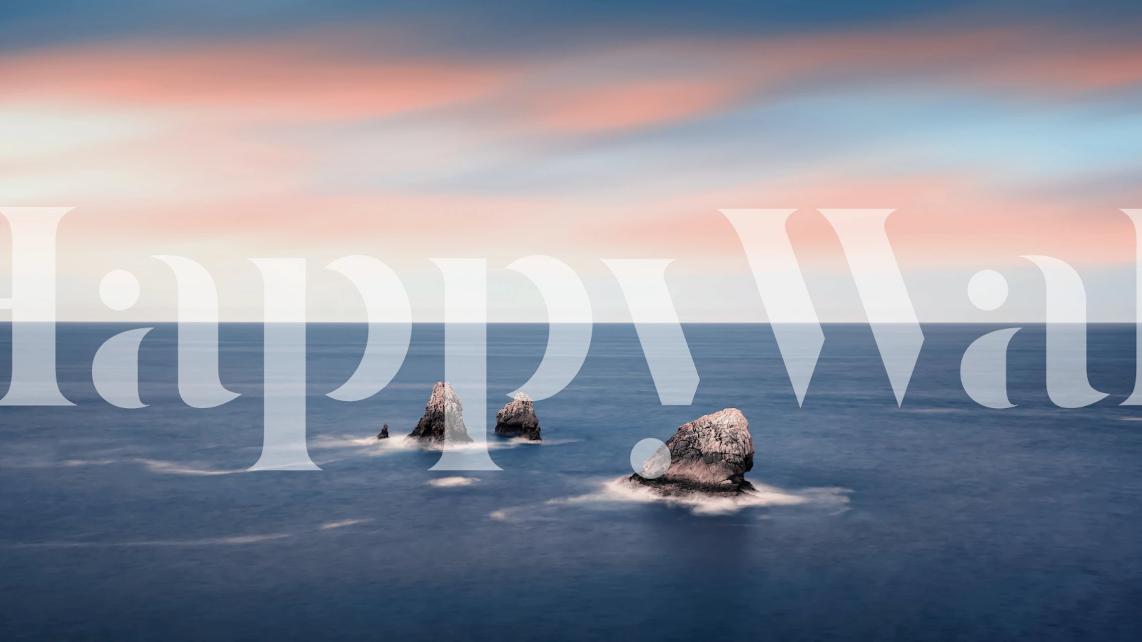 Seascape at sunset wallpaper in a room