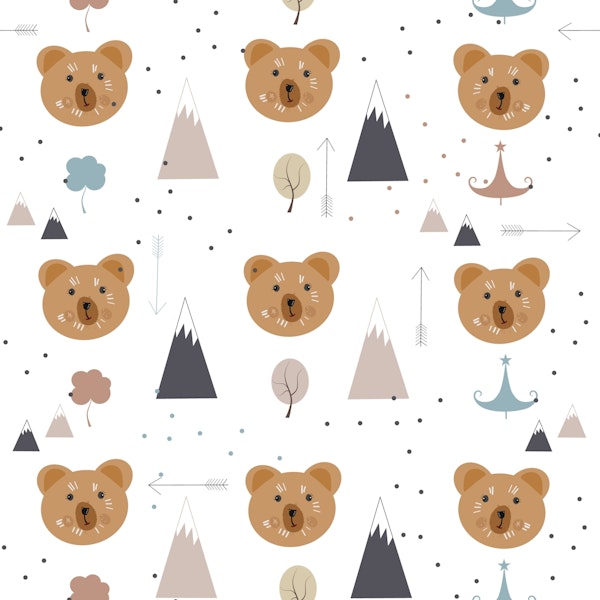 Lovely cute bears and forest