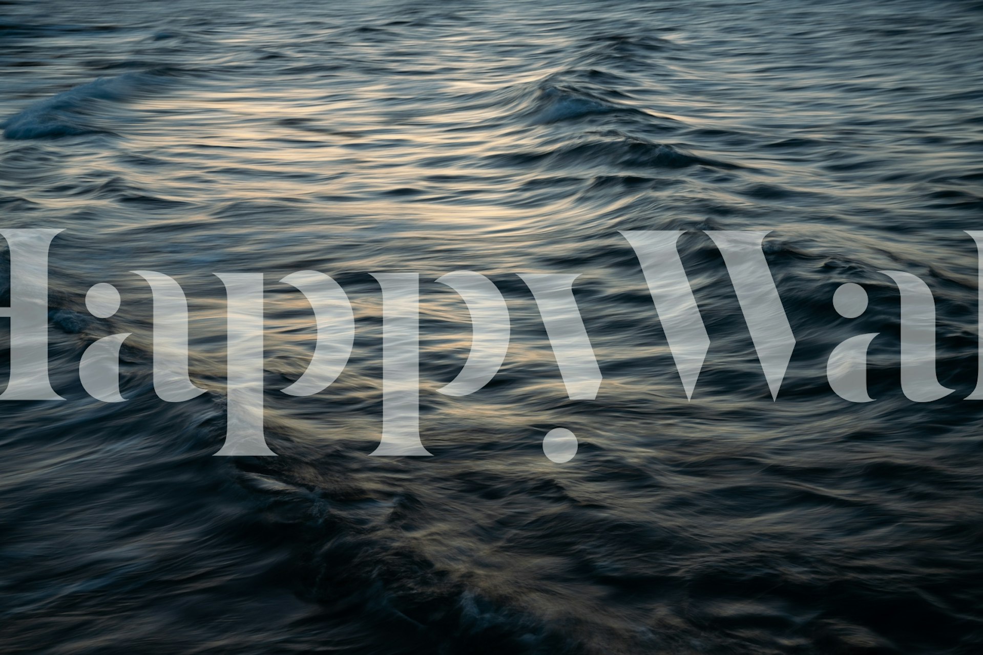 Ocean waves vægmaleri med samspil mellem lys og skygge