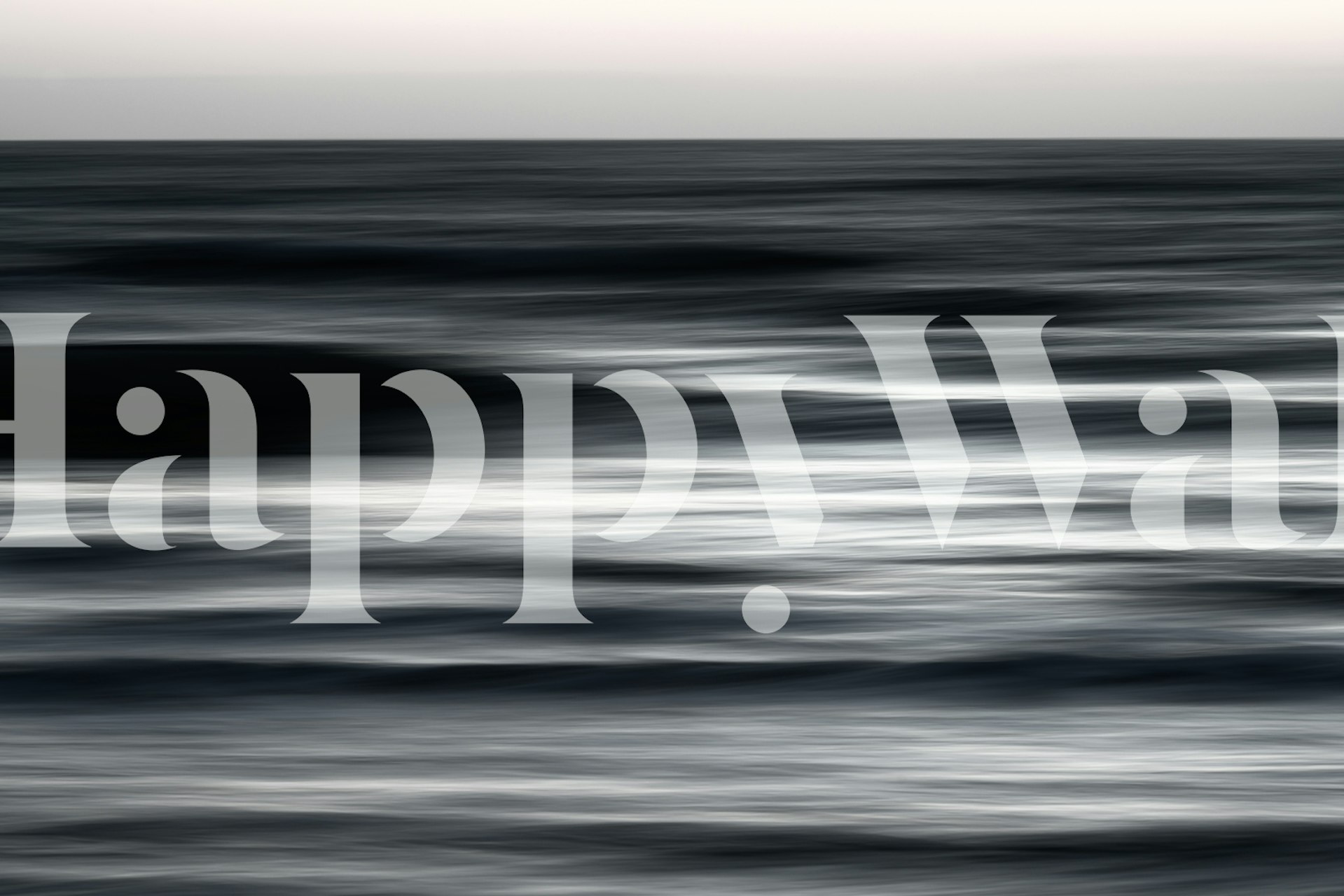 Abstract flowing ocean waves in black and white wallpaper