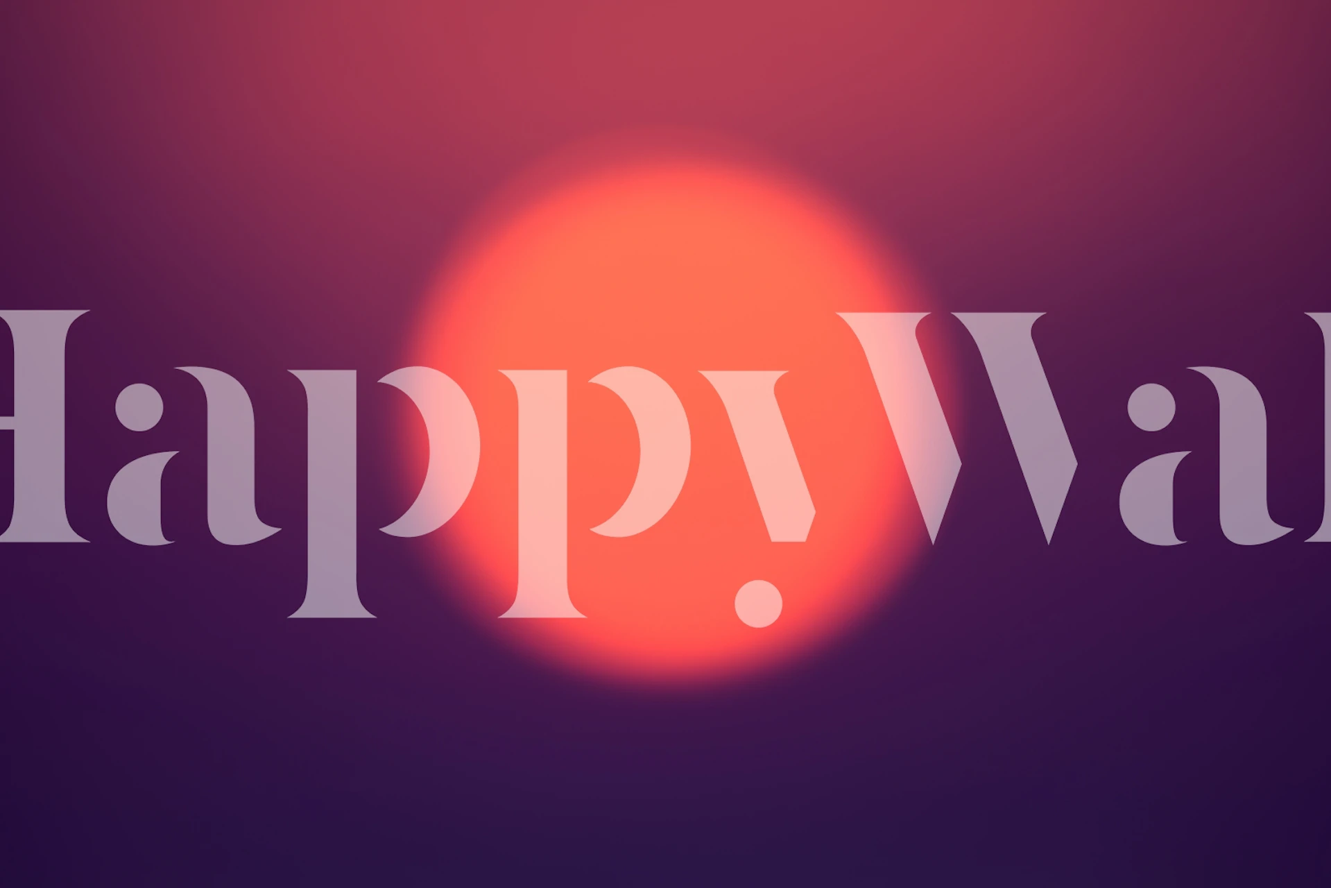 Abstracte zonsondergangmuurschildering met wazige zon in paars en sinaasappels