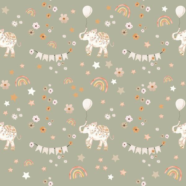 BABY ELEPHANT PARTY SAGE GREEN