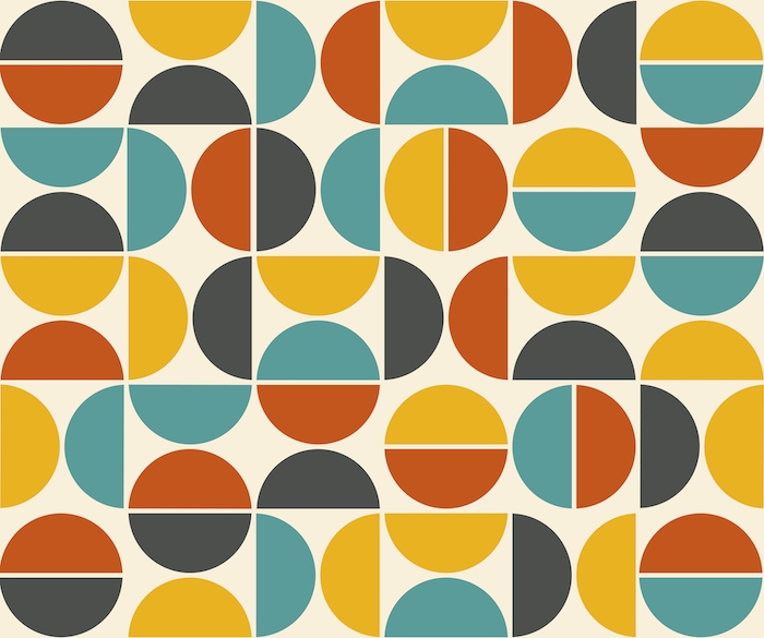 Bauhaus Pattern 50s Colors Wallpaper - Buy Online at Happywall