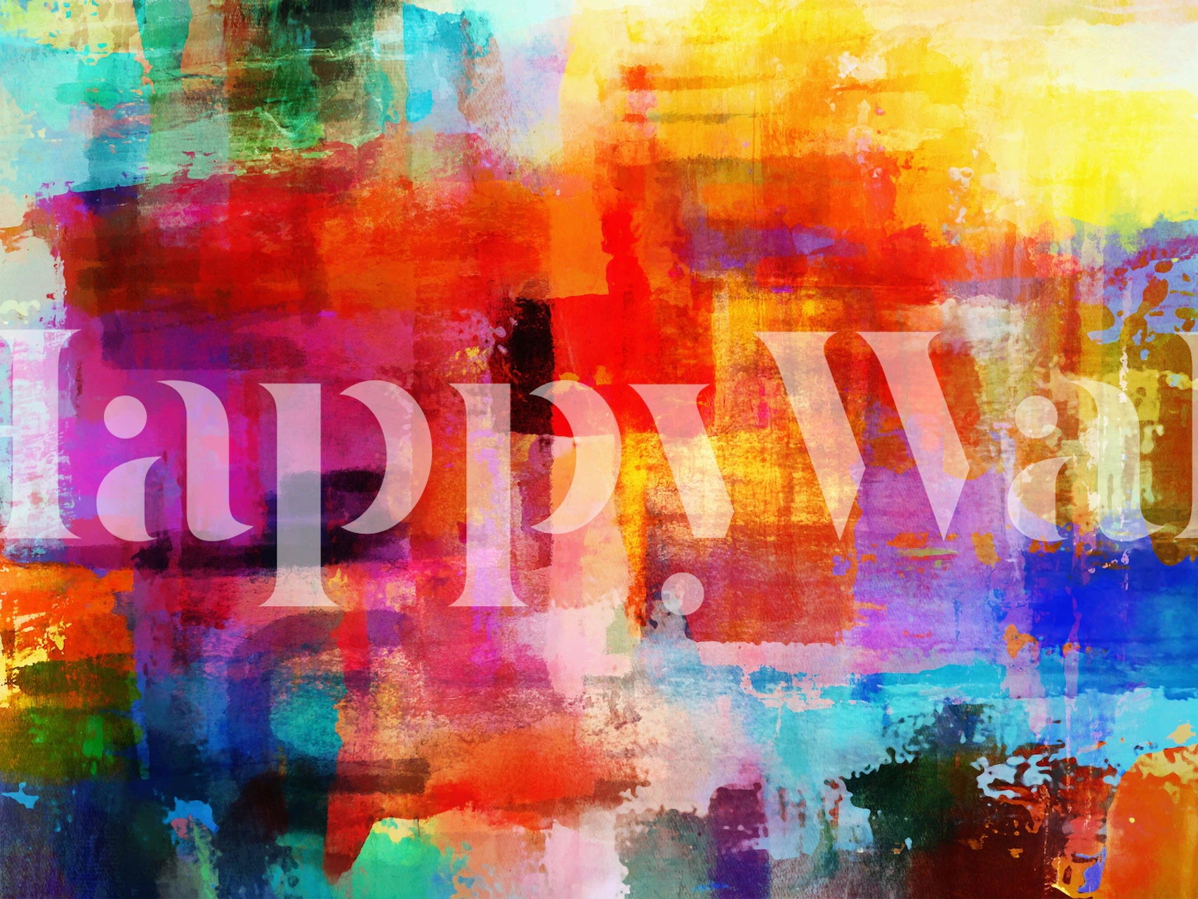 Abstrakcyjna rustykalna geometryczna fototapeta z kolorowym patchworkowym wzorem