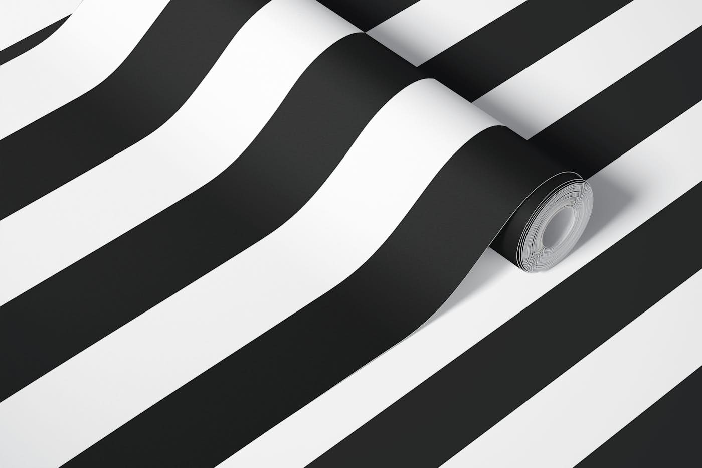 Black and white stripe pattern wallpaper roll