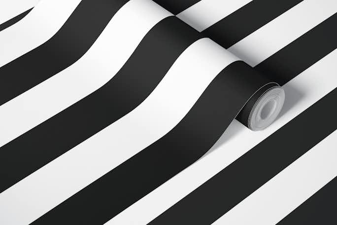Black and white stripe patternwallpaper roll