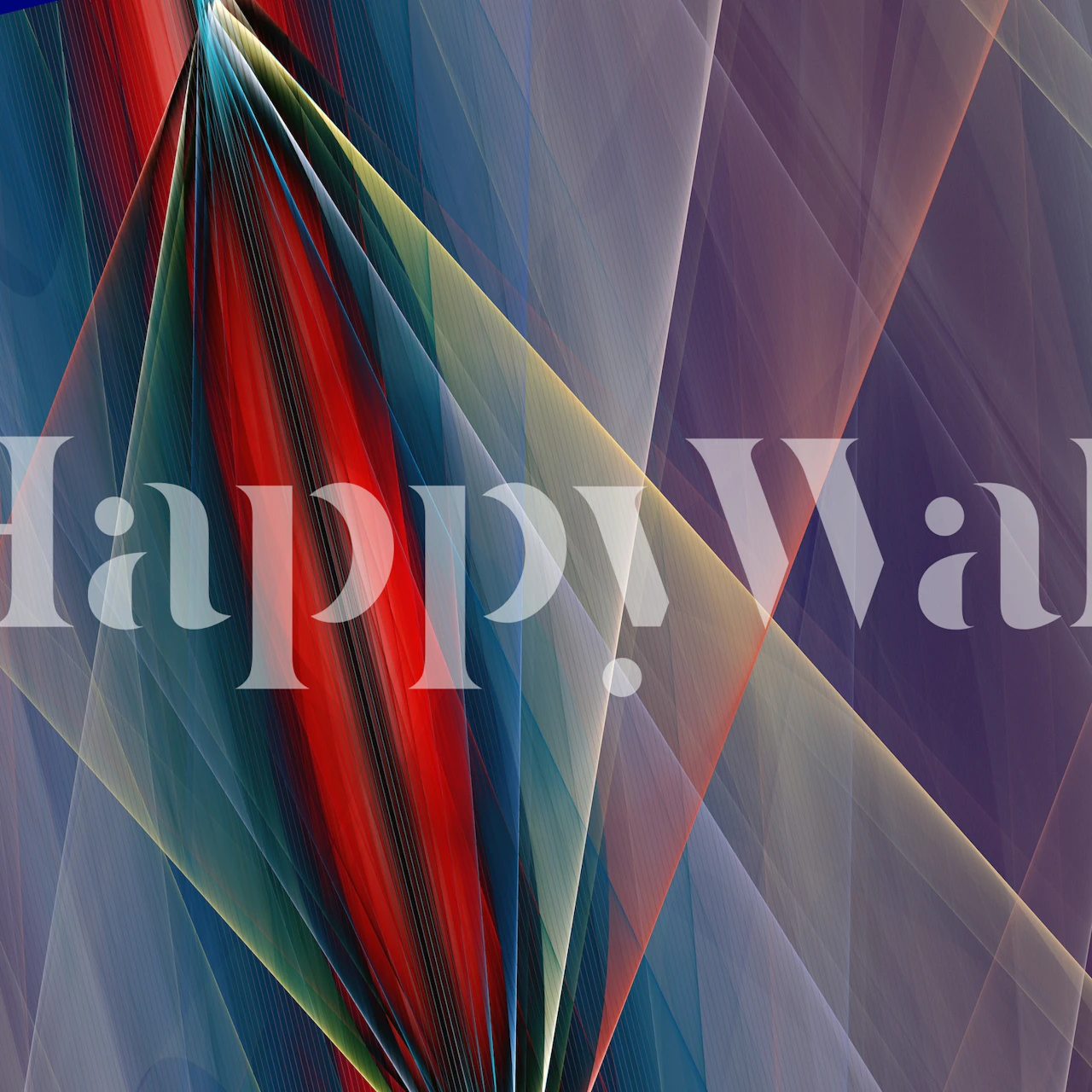 Colorful abstract geometric shapes in red, blue, and yellow wallpaper