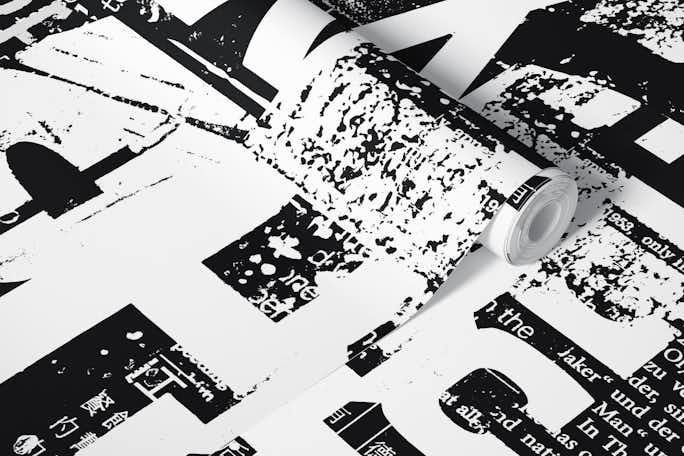 Grunge Typography Collage Urban Stylewallpaper roll