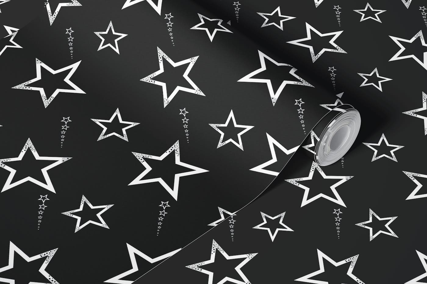 Big stars with geometric shapes pattern wallpaper roll