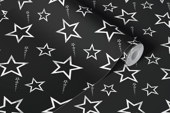 Big stars with geometric shapes patternwallpaper roll