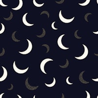 Shining golden and white moons navy colored pattern wallpaper