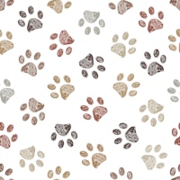 Brown doodle paw prints cat dog lover wallpaper