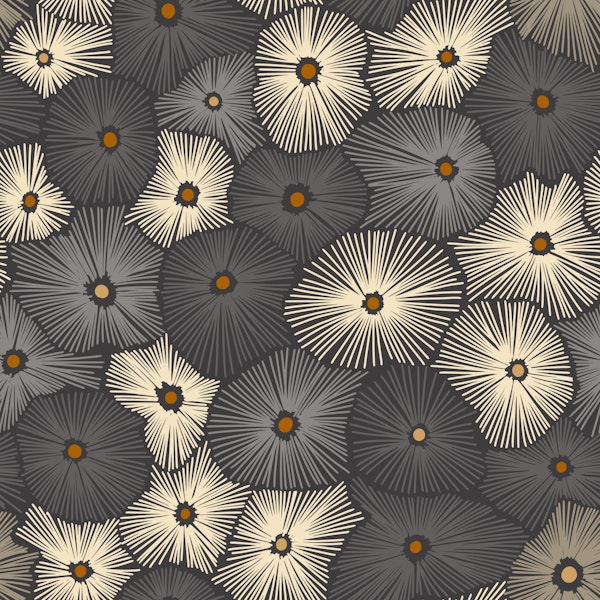 Abstract boho Sea anemones dark 1