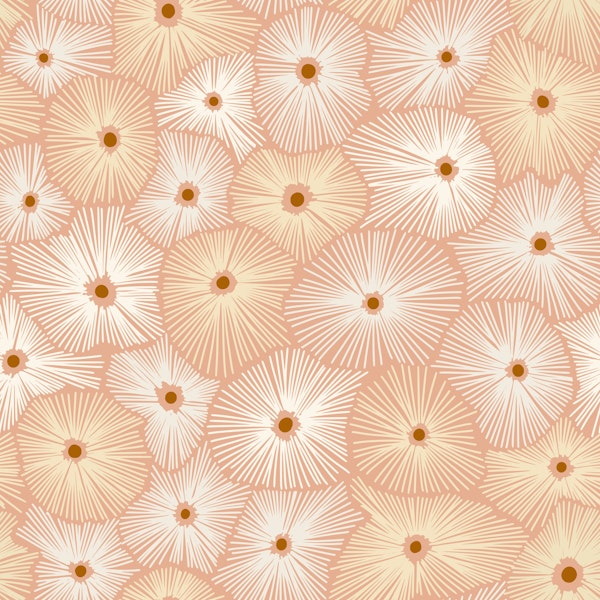 Abstract boho Sea anemones light blush