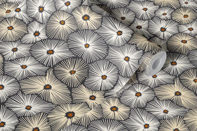 Abstract boho Sea anemoneswallpaper roll