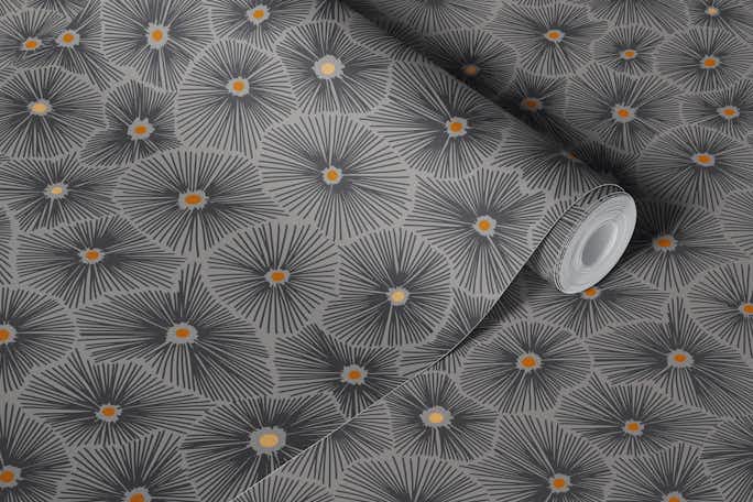 Abstract boho Sea anemones dark 2wallpaper roll