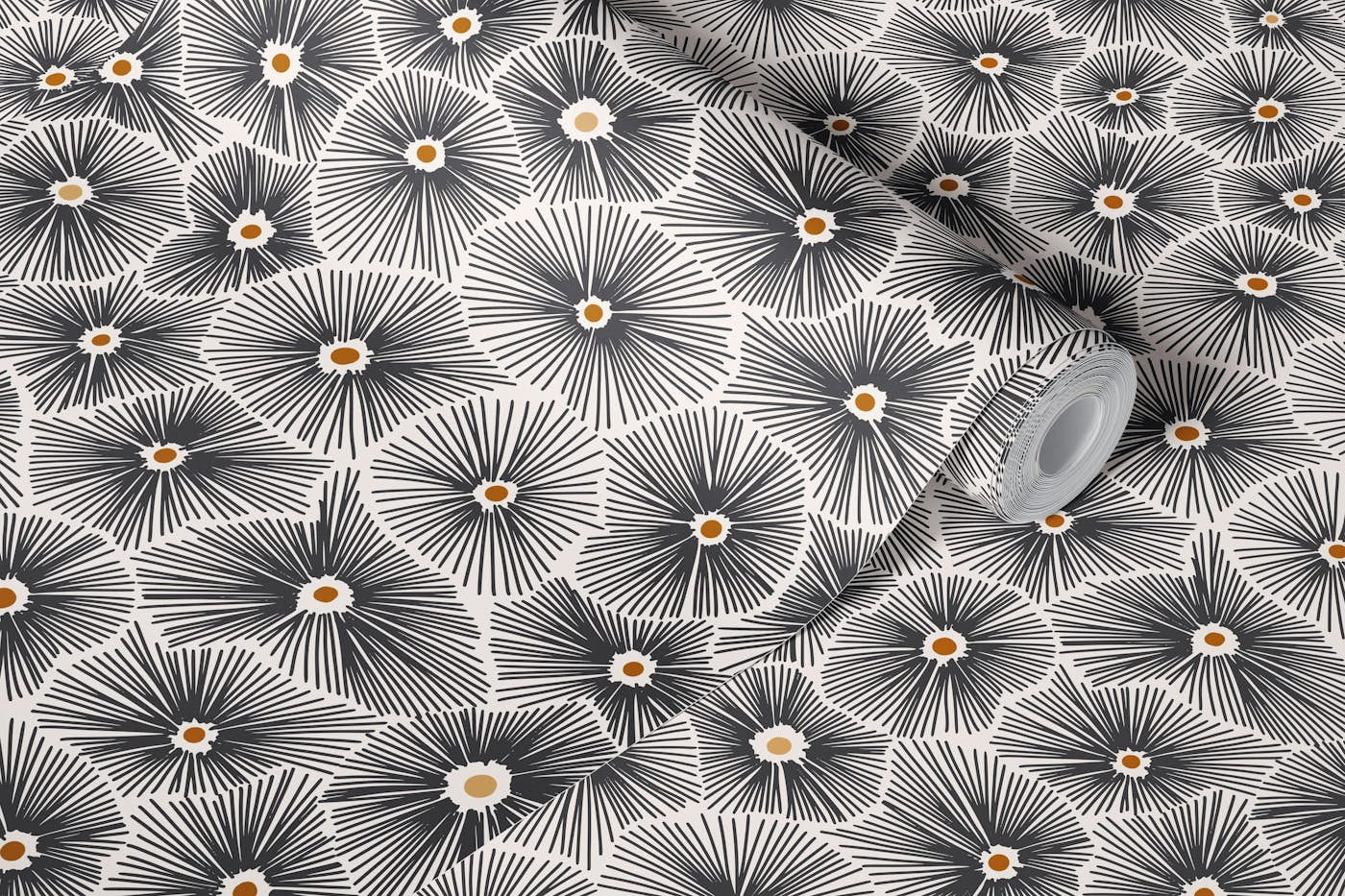 Abstract boho Sea anemones light wallpaper roll