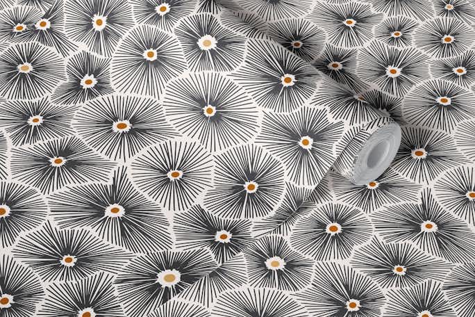 Abstract boho Sea anemones lightwallpaper roll
