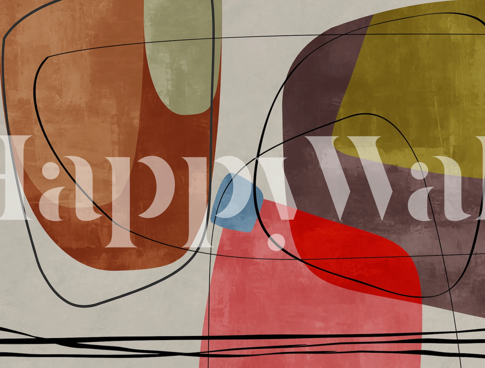 Abstract wallpaper design in a room