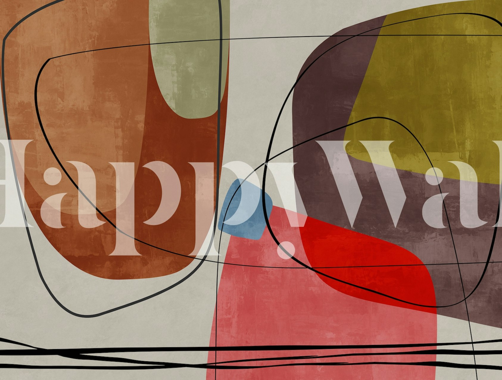 Design de papel de parede abstrato em um cômodo