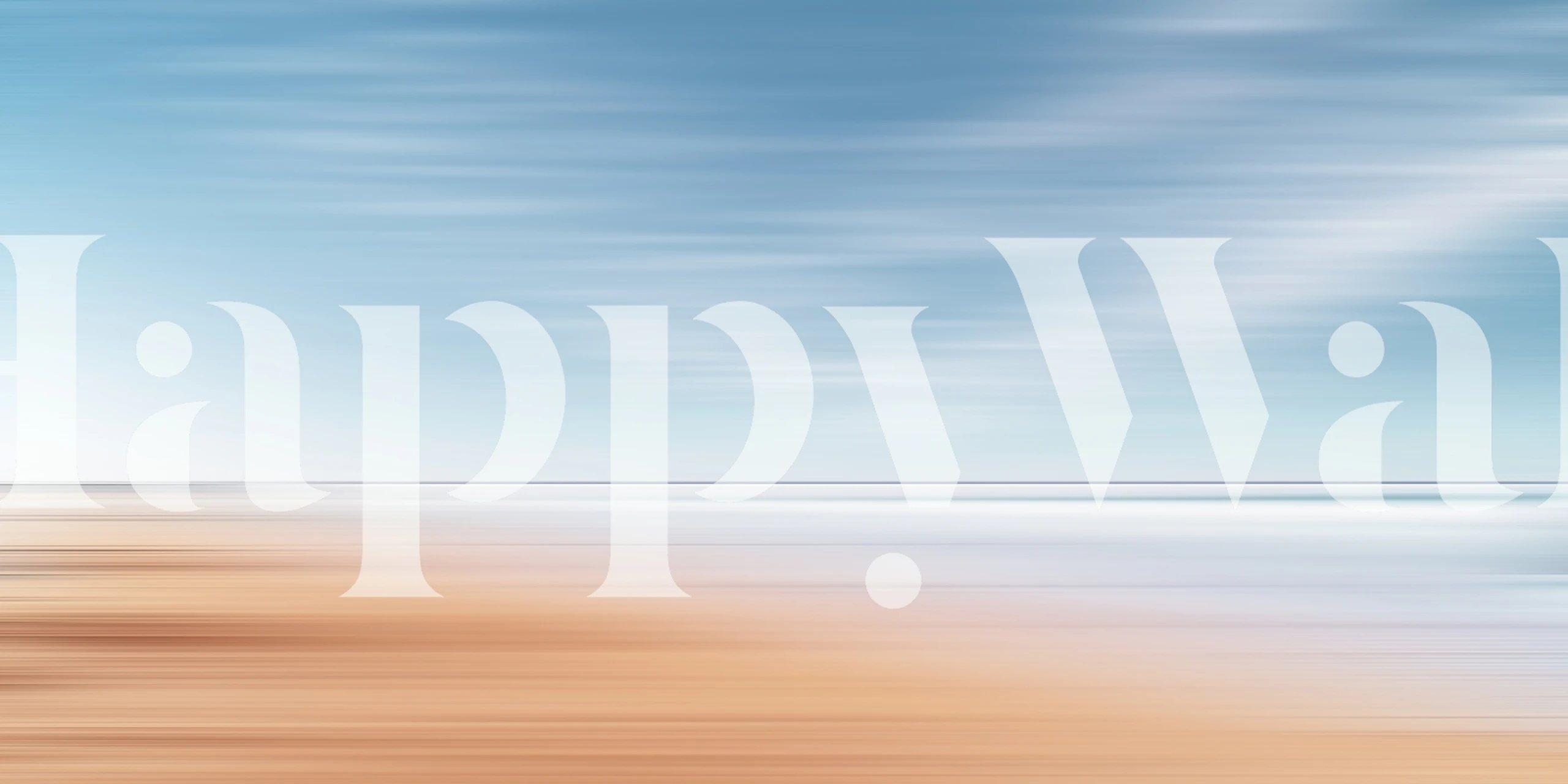 Abstract sunset wall mural with gradient blues and warm oranges