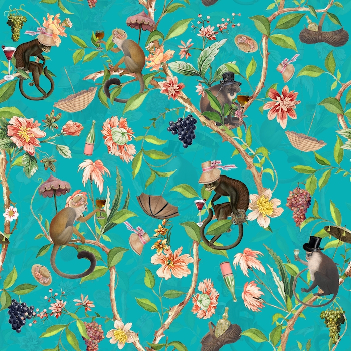 Monkeys Chinoiserie Jungle 9 Wallpaper - Buy Now on Happywall