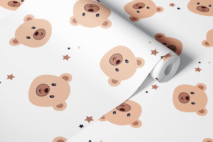 Cute bear with starswallpaper roll