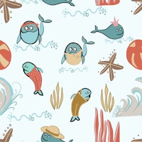 Cute whales pattern tapete