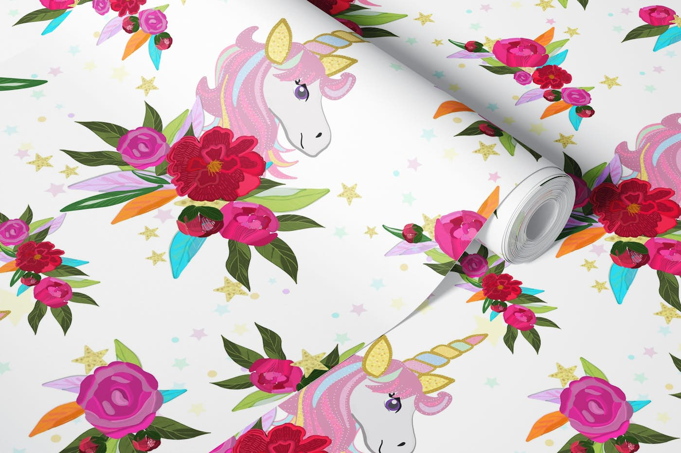 Magical unicorn pattern II wallpaper roll