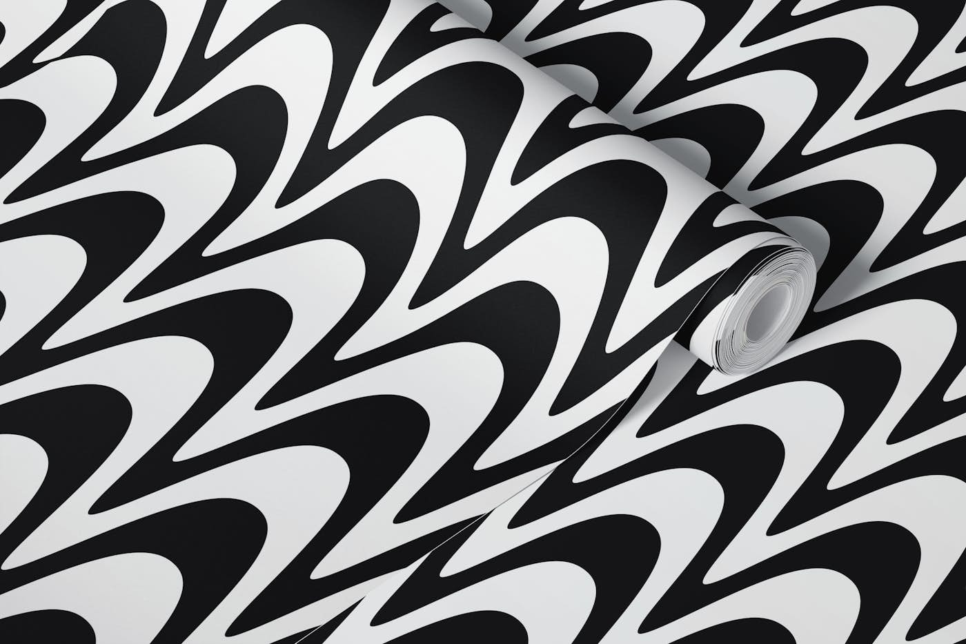 Retro Op Art Black White wallpaper roll