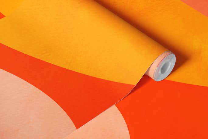 rounded geometry art orangewallpaper roll
