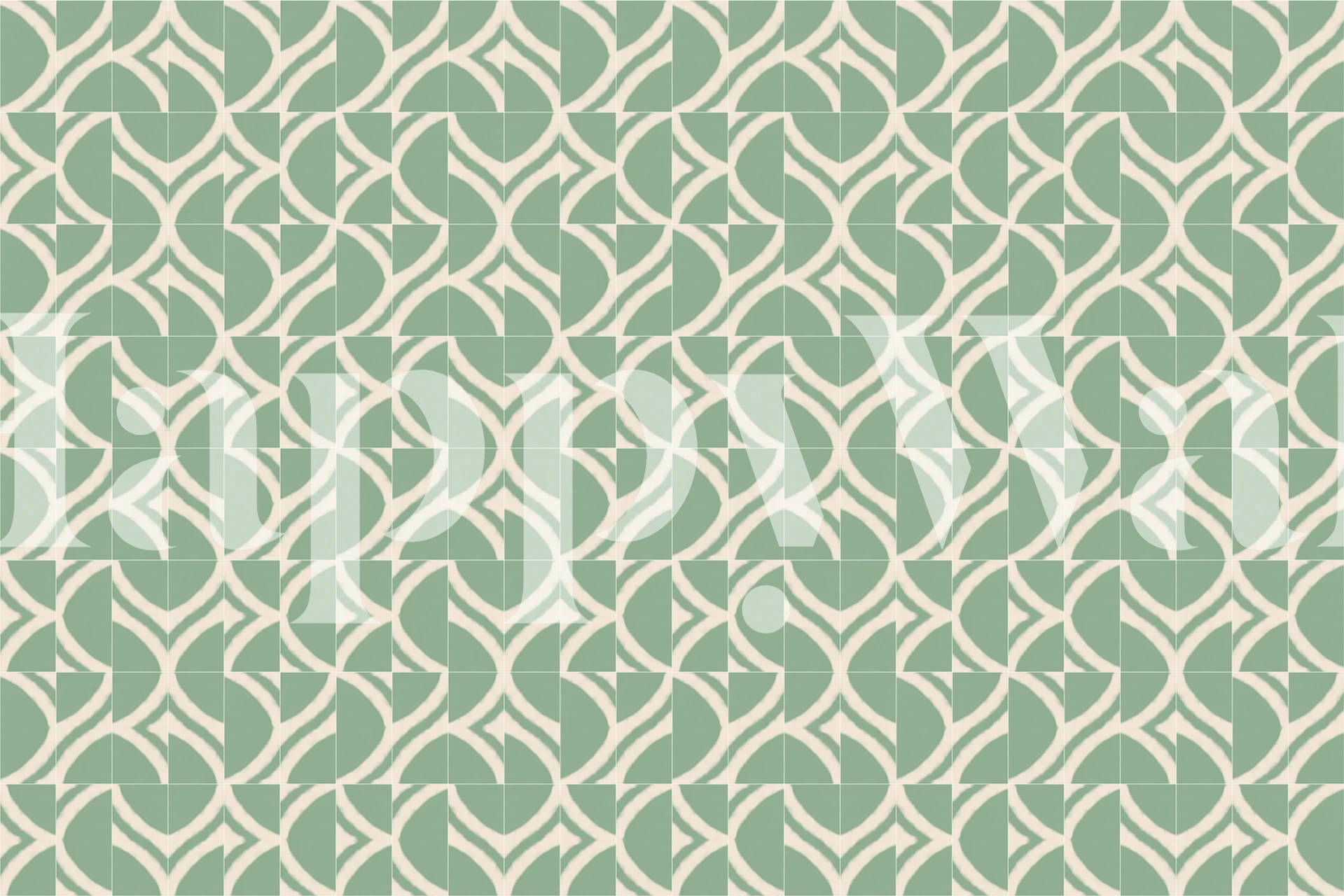 Rustic Chios Messy Tiles patterned wall mural with seafoam hues and distressed texture