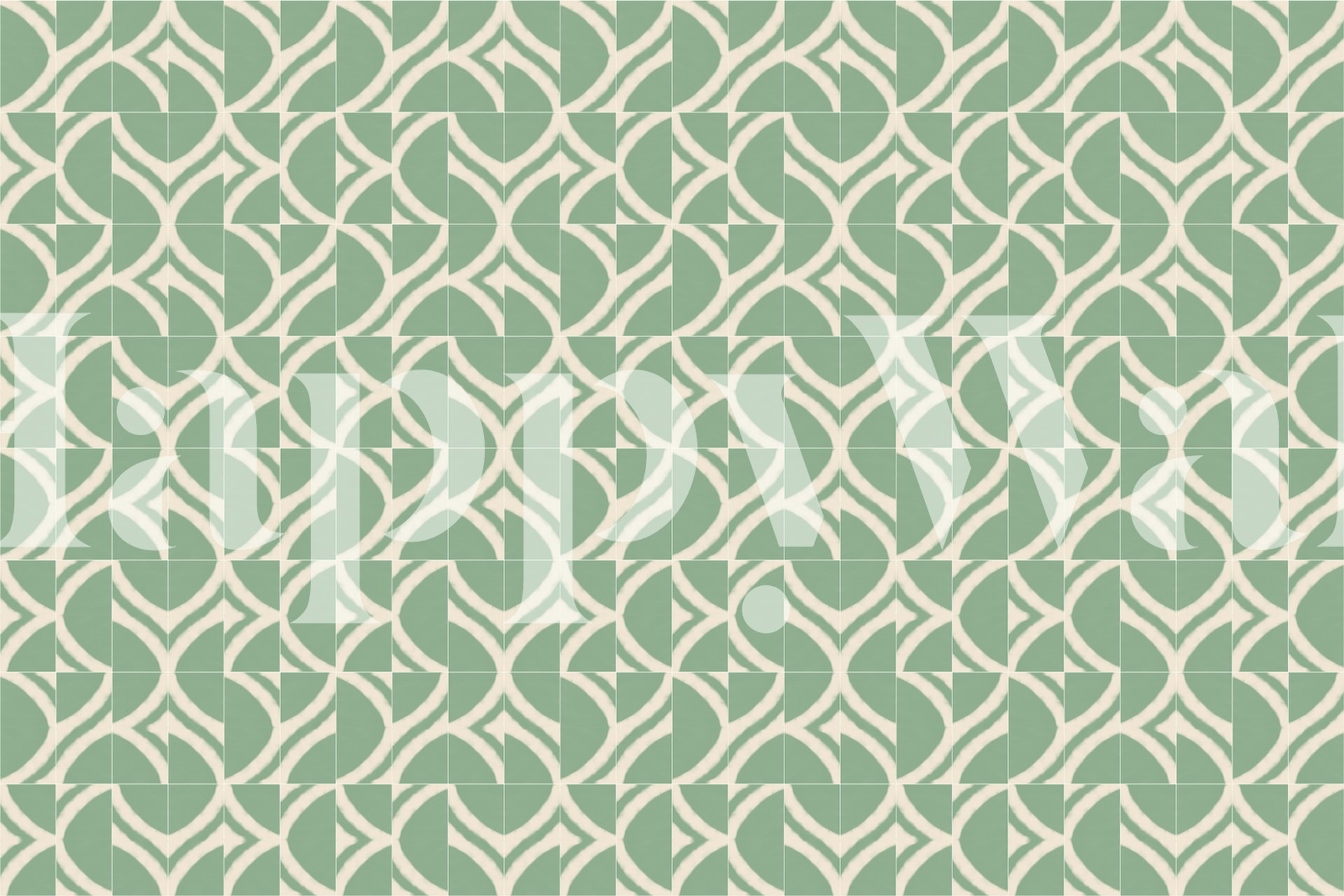 Mural de pared con motivos rústicos de Chios Messy Tiles, con tonos espuma de mar y textura desgastada