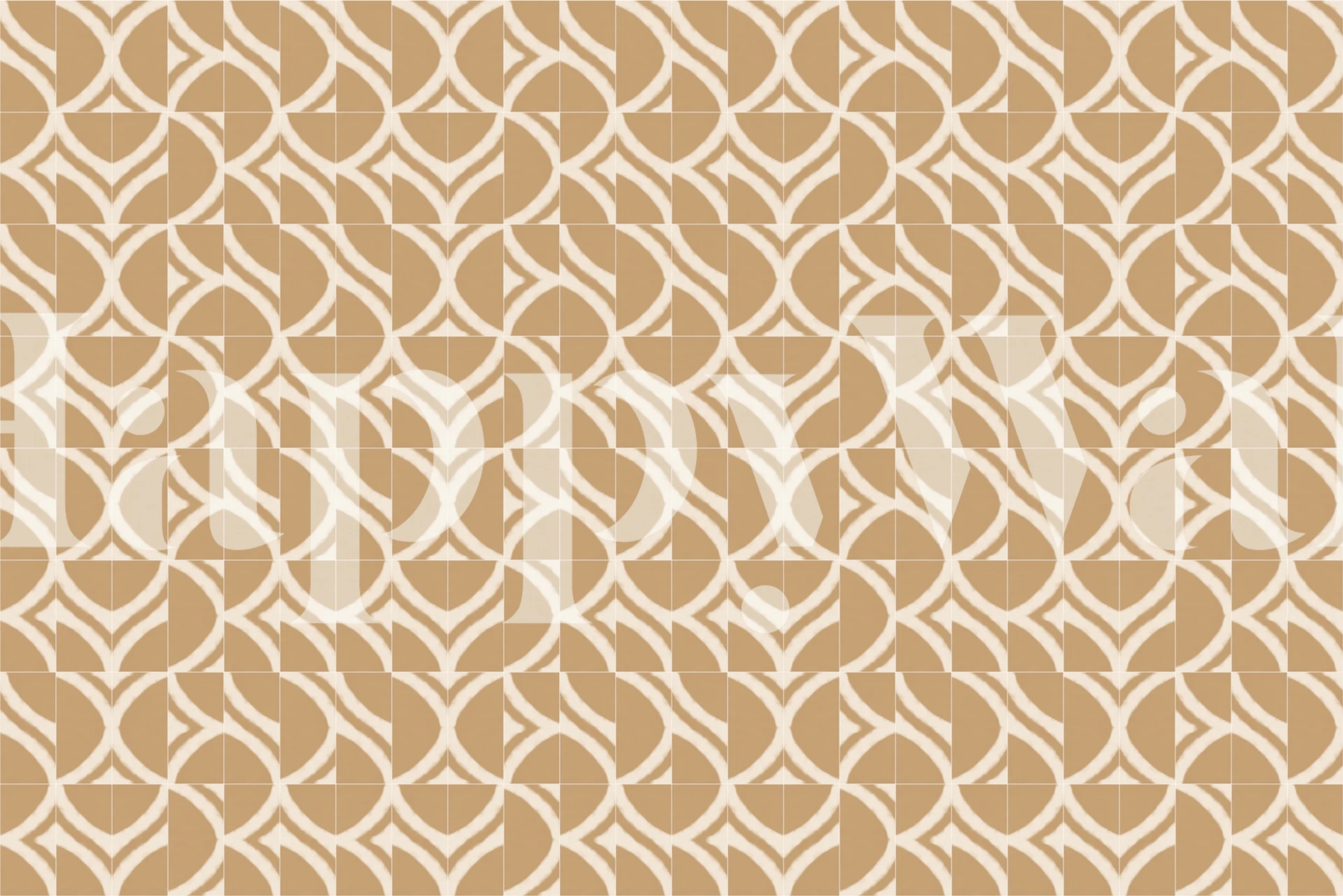 Rustic Sahara Messy Tiles Tapete in einem Raum