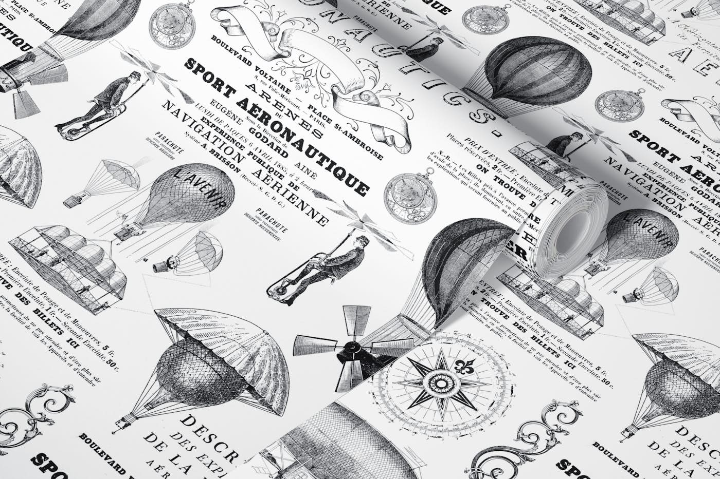 Aeronautique Vintage Expedition wallpaper roll