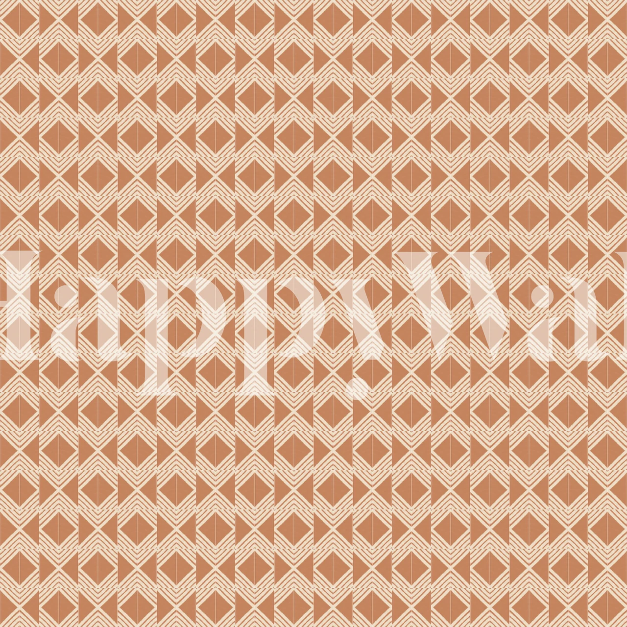 Geometric pattern in rust and cream tones wallpaper