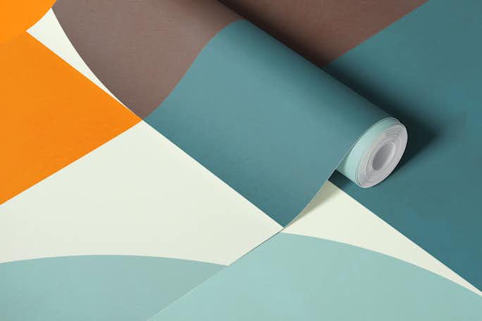 geometric mid century shapeswallpaper roll