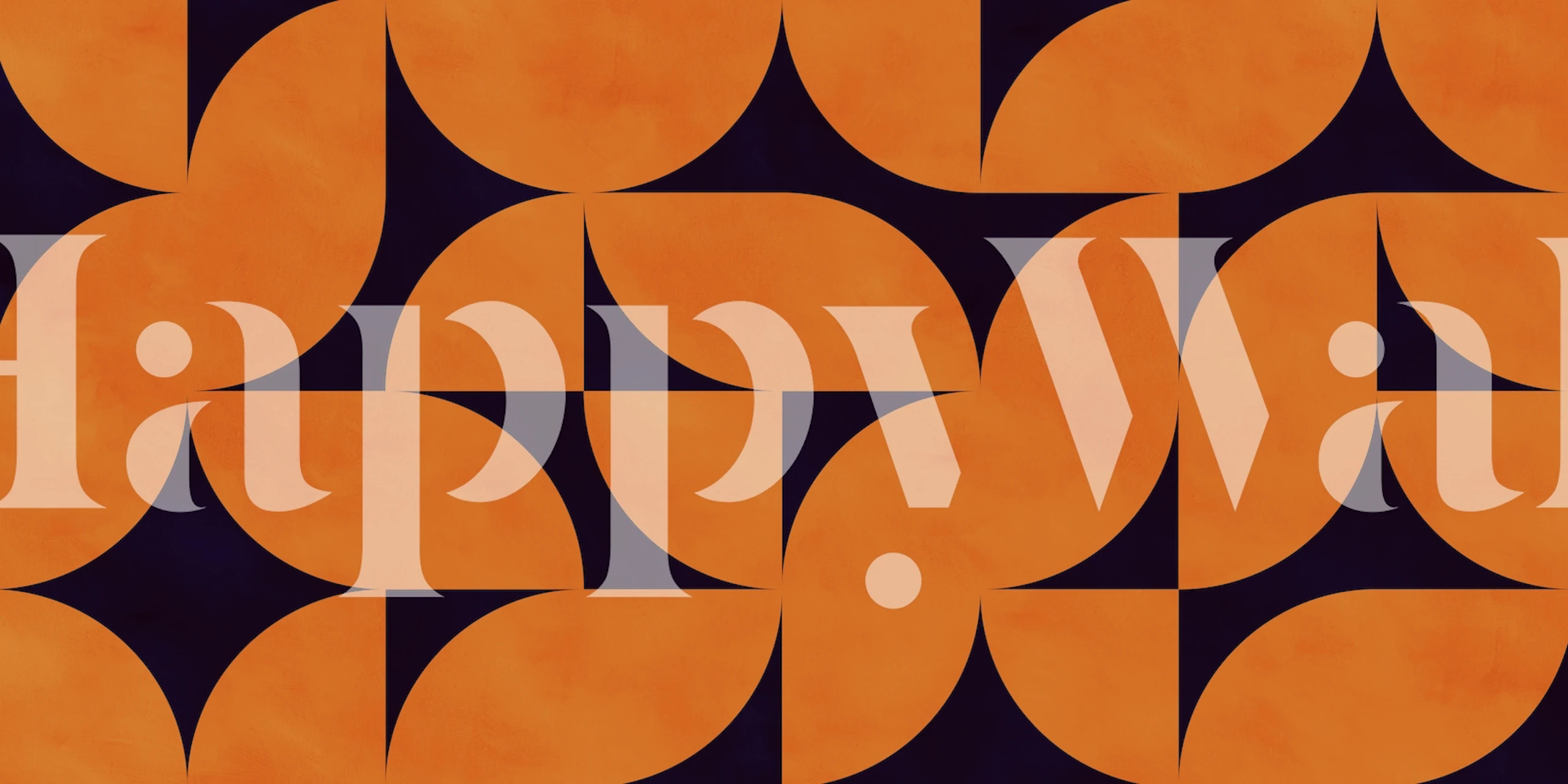 Geometric orange shapes on black background wallpaper
