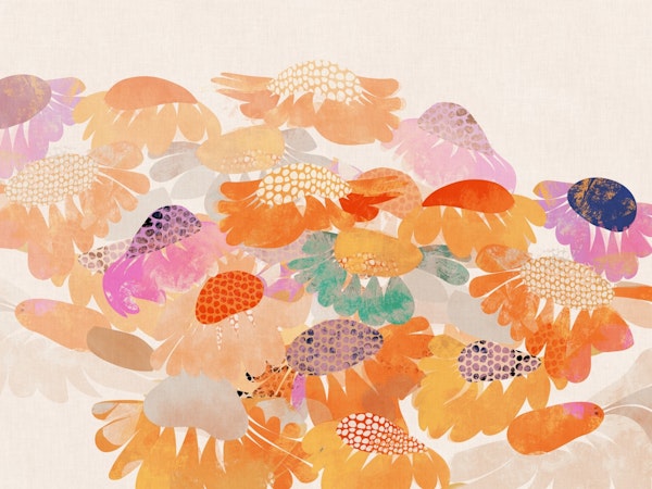 painted summer flowers abstract