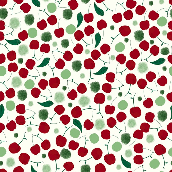 Cherries with shining dot