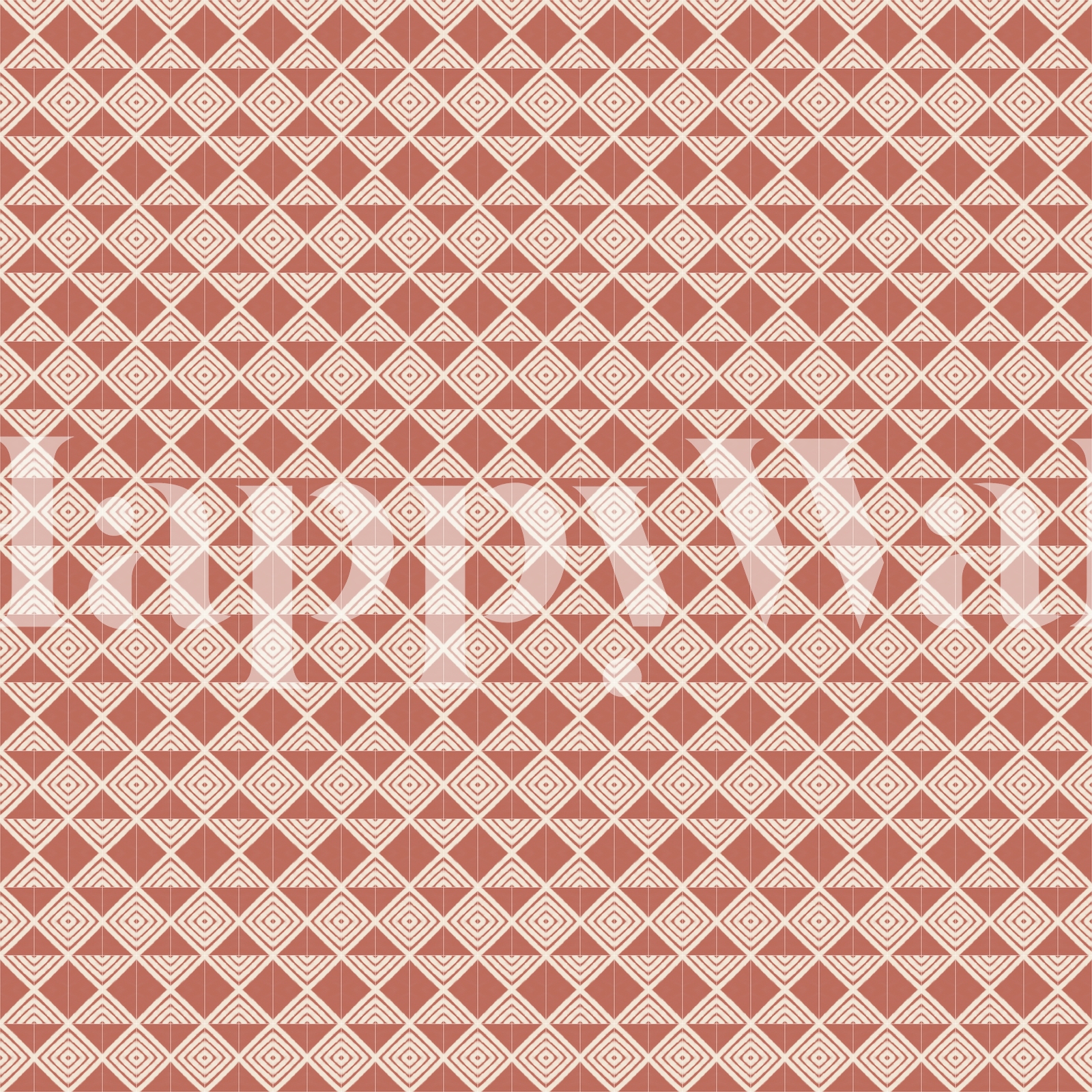 Rustic Diamond Pattern Terracotta Wallpaper