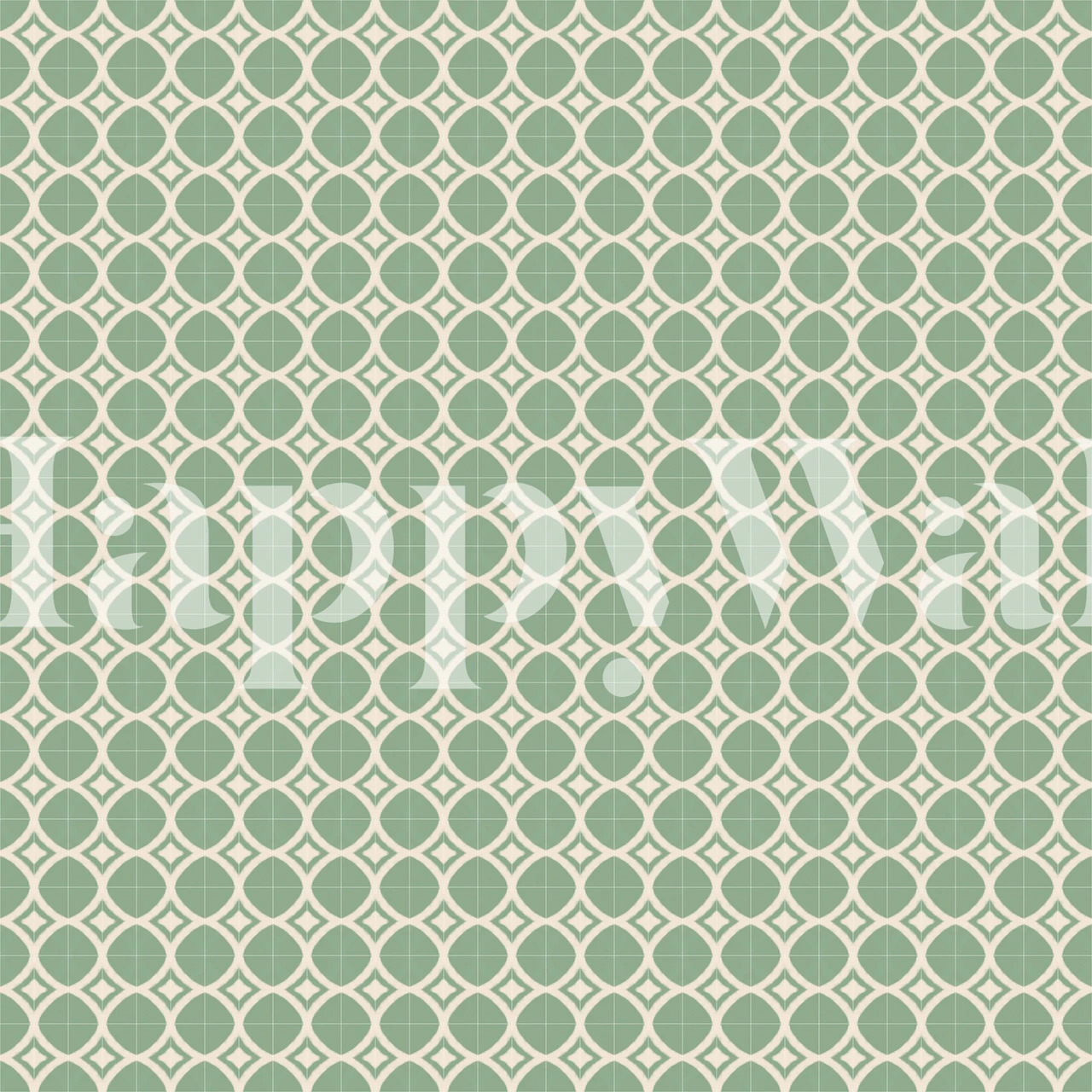 Mint green geometric tiles pattern wallpaper